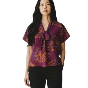 TUCKER For Target Like New Purple Floral Blouse